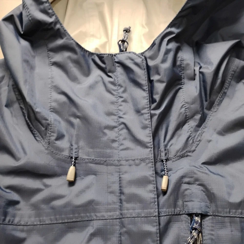 LL Bean Trail Model Rain Jacket Womens 3XL Navy Blue Waterproof Packable Plus Sz - Picture 3 of 14